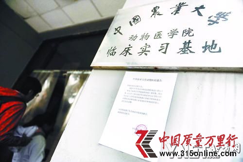 動物醫(yī)院門口貼出停業(yè)通告 ■攝影/本報記者 袁藝